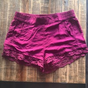 Express maroon shorts!